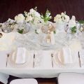 Golden Leaf Organza Metallic Table Runner for Home Kitchen Party Table Decoration.