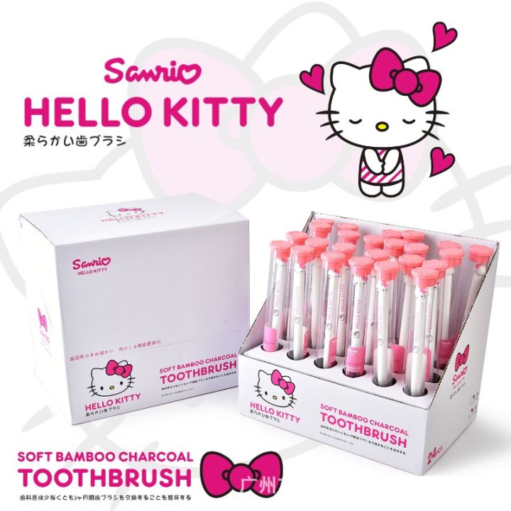 Sanrio Hello Kitty Kuromi  Charcoal Fibre Toothbrush Cartoon Soft Bristle Toothbrush Individual Package Portable Clean Teeth