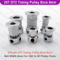 20 Teeth GT2 Timing Pulley Shaft Hole 8mm Aluminum GT2 Timing Pulley 8mm Bore 20 Tooth 6mm Wide Timing Belt For CNC 3D Printer. 