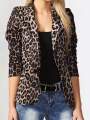 ZANZEA Oversized Button Up Outwears Women OL Blazer Fashion Ladies Office Suits 2025 Spring Summer Female Leopard Lapel Coats. 