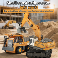 ZWN 1:64 RC Model Car 2.4G Remote Control Excavator Dump Truck Forklift Alloy Plastic Simulation Construction Vehicle Kids Toy. 