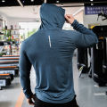 Mens Fitness Tracksuit Running Sport Hoodie Gym Joggers Hooded Outdoor Workout Shirts Tops Clothing Muscle Training Sweatshirt. 
