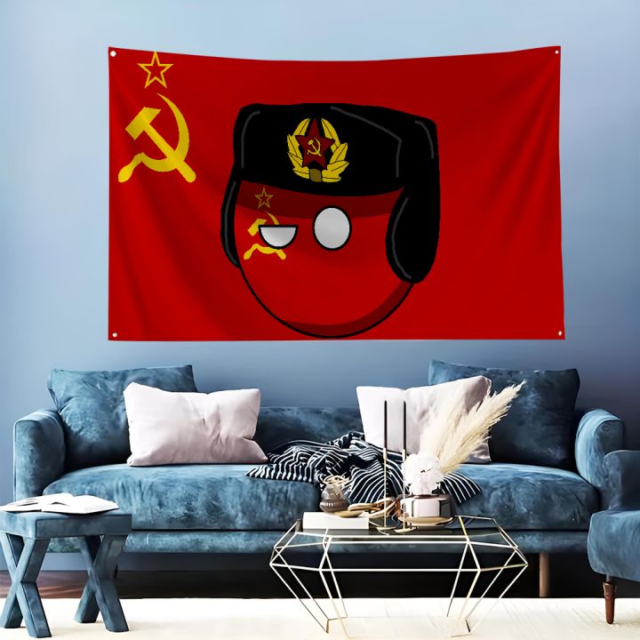 1pc-CCCP USSR Soviet Union Flag Flags And Banners Four Hole Flag Polyester Outdoor Decor Room Aesthetic