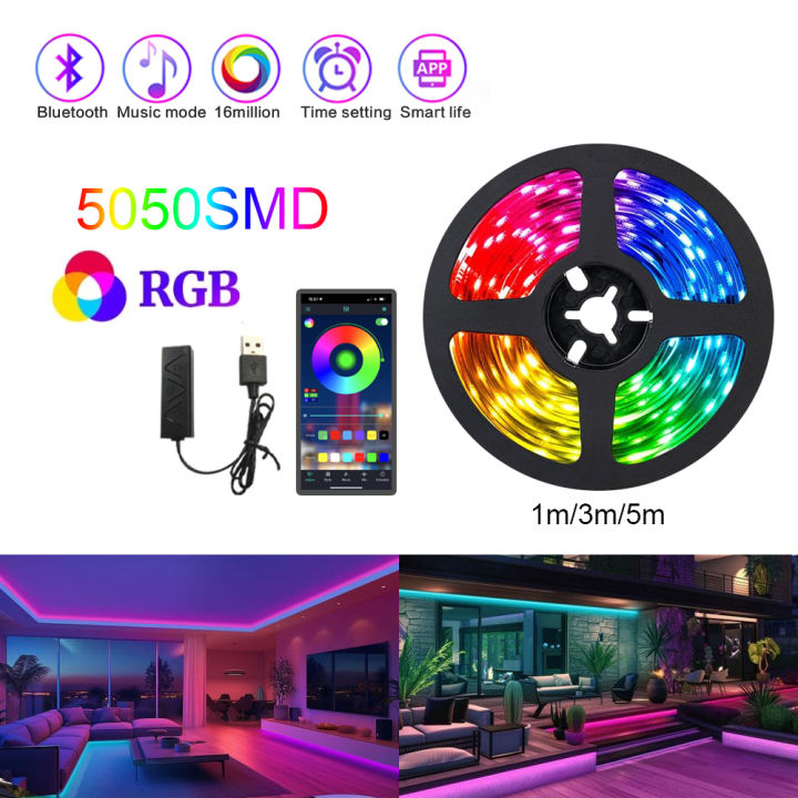 5050 RGB Led Strip Light Bluetooth App Control USB 5V Led Tape Diode ...