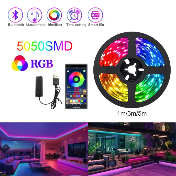 5050 RGB Led Strip Light Bluetooth App Control USB 5V Led Tape Diode ...