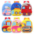 2-4 years old kids engineering backpack cartoon excavator backpack plush kids small school bag toy backpack.