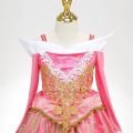 Girls Sleeping Beauty Aurora Princess Halloween Cosplay Dress Off Shoulder Kids Gift Carnival Party Fancy Princess Clothing. 