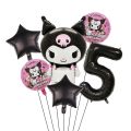 6pcs Cartoon Sanrio Cute Kuromi My Melody Cinnamoroll Foil Balloon 32 inch Number Set Children's Birthday Party Decorative Toys. 