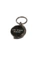 Half Moon Metal keychain with name logo printing beautifully customizable. Round Moon Keychain.  Keyring. 