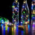 20 Led Bottle Cork Lights With Bottle Copper Wire String Lights 2M Battery Powered, 1 Unit,2 meters. 