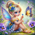 Evershine Pictures By Numbers Portrait Elf Girl Paint Kit For Adults Drawing By Numbers Set Butterfly Unique. 