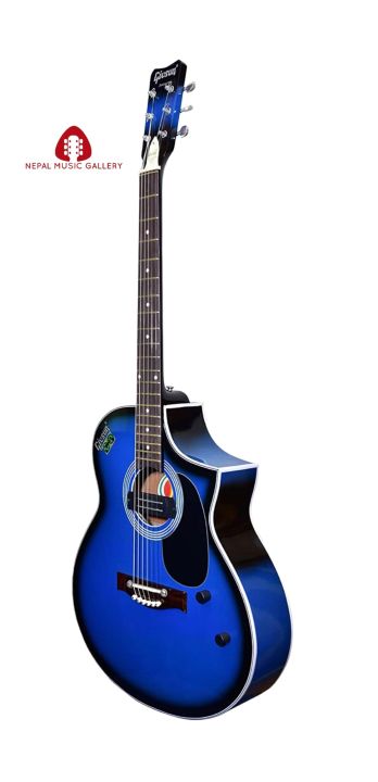 Givsun Pentagon Blue 6-String Cut A Way Right Hand Acoustic Semi-Electric Guitar With Bag And Free 1 Set String,2 Picks