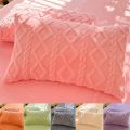 Milk Fleece Winter Thickened Pillowcase Bedding Coral Fleece Simple Luxury Winter Warm Soft Pillows Cover.