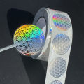 500 Pcs Flower of Life Stickers Roll, Holographic Round Sealing Labels for Packaging, Scrapbooking and DIY Crafts, Silvery..