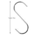 10pcs Stainless Steel S Shaped Hook Kitchen Bathroom Clothing Hooks Multi-functional Metal Hanging Hook. 
