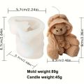 3D Teddy Bear Silicone Candle Mold Animal Cute Couple Bears Epoxy Resin Mould Home Decor Soap Making Tools Romantic Wedding .