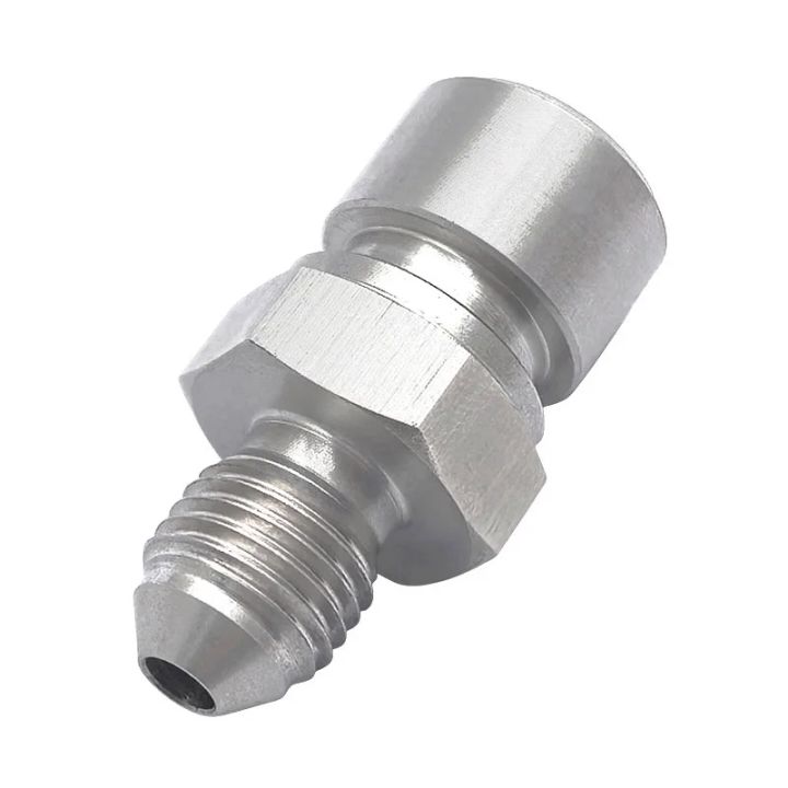 Stainless%20Steel%20Brake%20Line%20Adapter%203AN%20Male%20to%20M10x1.%200%20Female%20Metric%20Inverted%20Flare%20-%20Image%205