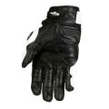 Driving Black White Motorcycle Gloves Genuine Leather Racing Glove Motorbike Sheepskin Cowhide Racing Goat Knight Touch Screen.