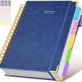 Extra Large Hardcover Spiral Notebook - with Removable Dividers & Tabs, 300 Pages Faux Leather Cover,For School,Office,Planner. 