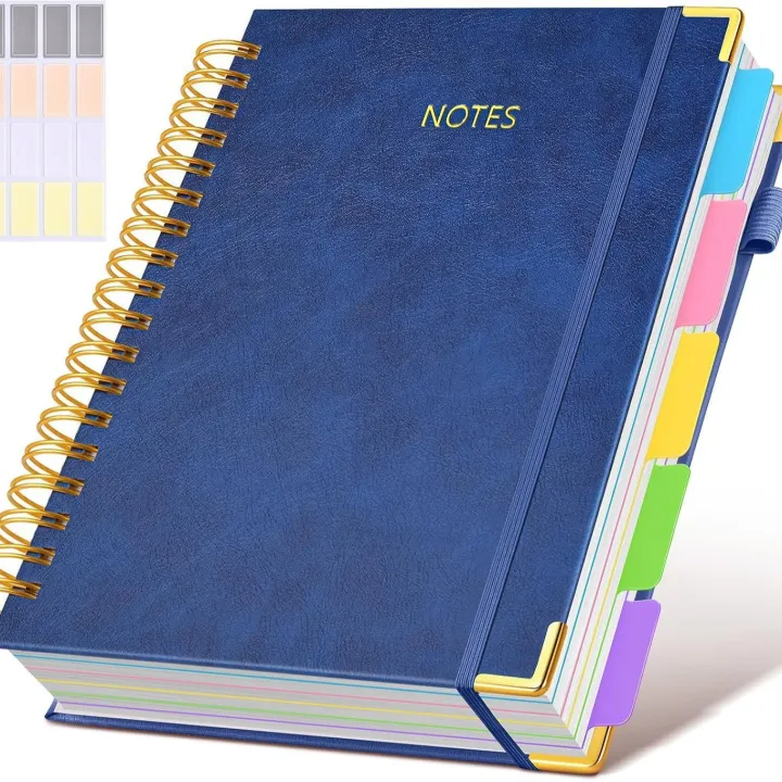Extra%20Large%20Hardcover%20Spiral%20Notebook%20-%20with%20Removable%20Dividers%20&%20Tabs,%20300%20Pages%20Faux%20Leather%20Cover,For%20School,Office,Planner%20-%20Image%203