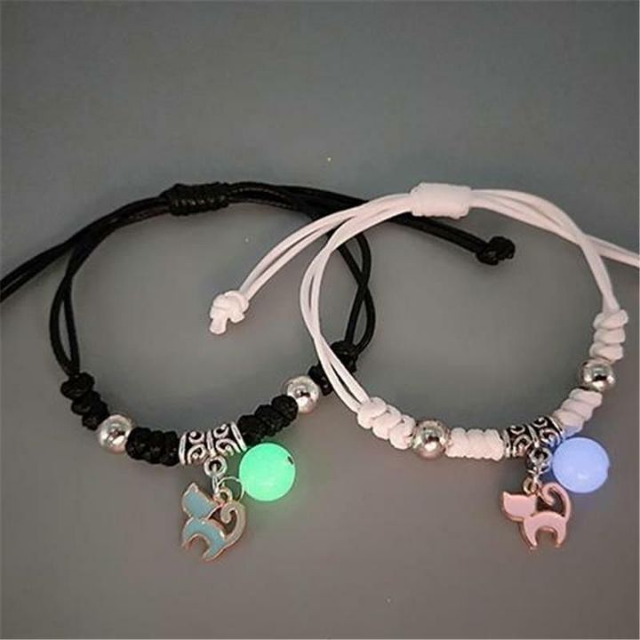 2PC%20Fashion%20Luminous%20Beads%20Star%20Couple%20Bracelet%20for%20Women%20Men%20Charm%20Cat%20Flower%20Heart%20Moon%20Love%20Matching%20Friend%20Bracelet%20Jewelry%20-%20Image%203