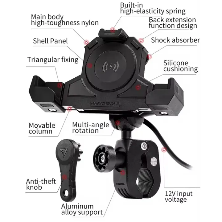 MOTOWOLF%20Holder%20Triangles%20Fixed%20Holder%20Wireless%20Charging%20Navigation%20Holder%20Motorcycle%20Outdoor%20Shock%20Absorbing%20Mobile%20Phone%20-%20Image%203