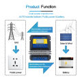 Automatic ATS Dual Power Transfer Switch Solar Charge Controller 12-48V DC/110V-220V AC for Hybrid Solar Wind System On/Off Grid. 