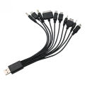 1/3/6pcs Universal 10 In 1 USB Multi Function Charger Retractable Portable Phone Cable For Various Cellphone Charging Cable Cord.