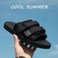 Summer Outdoor Men Slippers Fashion Hook&Loop Canvas Casual Couple Shoes Slip-on Beach Slippers Sandals Women Shoes Flip Flops. 