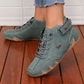 Khaki Women's Boots Trendy Comfortable Soft Soled High Top Boots Versatile Fashionable Commuting Motorcycle Women's Sneakers. 