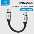Hagibis USB 4 Cable USB C to USB C Ultra Soft 240W 80Gbps High Speed Cord Compatible with Thunderbolt 4/5 iPhone 17 Power Bank.