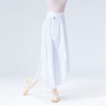 Women Long Chiffon Ballet Skirt Black Dance Wrap Skirts with Adjustable Tie Semi-sheer. 