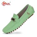 YRZL Shoes Men Handmade PU Leather Loafer Casual Driving Flats Slip-on Shoes Luxury Comfy Moccasins White Loafers Shoes for Men.