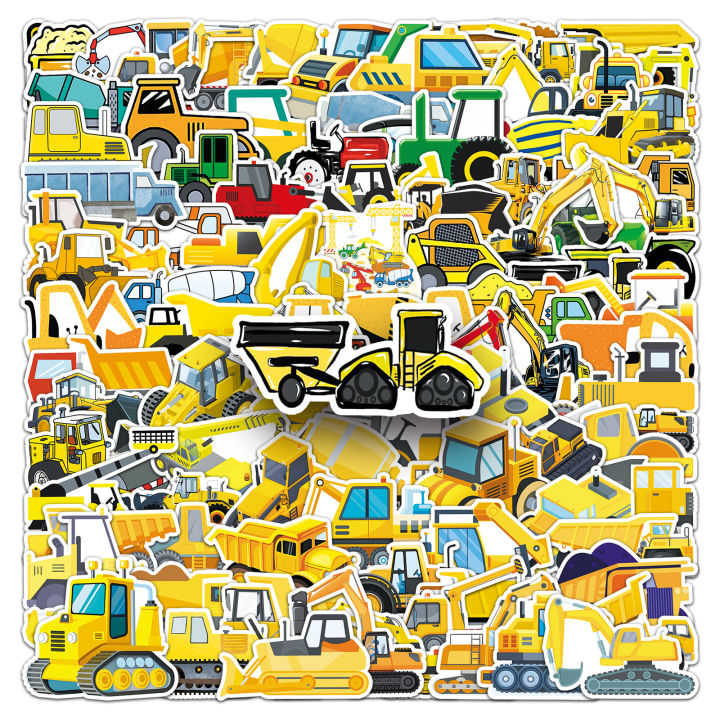 100 Piece Engineering Vehicle Stickers Waterproof DIY For Phones Laptop Car Sticker Creative Home Decal