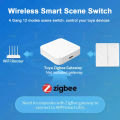Tuya ZigBee Smart Scene Switch Wireless 12 Scene 4 Gang Push Button Remote Control Switches Automation Scenario For Tuya Devices. 