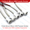 15pcs Panel Mount Micro USB Female Socket To Open End With Cables Connector DIY Better Smart Work. 