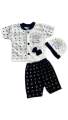 Newborn Baba Suit I’M LITTLE PRINCE with BOW STYLE 3 Pice Suit Shirt Pajama Cap 3 in 1 pice Fabric interlock summer stuff  for newborn  babies size 0 to 3 months Trending newborn baby outfits for first arrival Affordable newborn babies newborn clothes.. 