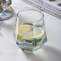 DELISOGA Premium Diamond Cut Shape Water Glass Set of 6 Stemless Tumbler Glasses Daily uses for Juice Wine Whiskey Scotch Cocktail Glass Set Whisky Glass  (350 ml, Glass, Clear). 