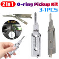 SS001 Pro Stainless Steel Key Decoder 2 In 1 Precision Hook/Pick Set Lock Decoder O-ring Pickup Kit Maintenance Repair Hand Tool.