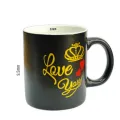 Matt Black Colour Straight 11Oz Ceramic Mug For Coffee And Tea. 