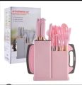 19-Piece Heat-Resistant Silicone Kitchen Knife Combi Cooking Utensils Set.
