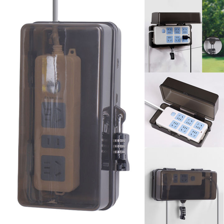 Waterproof Large Outdoor Electrical Box Lockable Weatherproof Outdoor Extension Cord Cover Plug Cover Protect Outlet Plug Socket