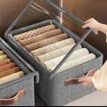 Wardrobe Clothes Storage Box With Cover with Steel Frame 48x30x20 cms ( 26 Litres ). 