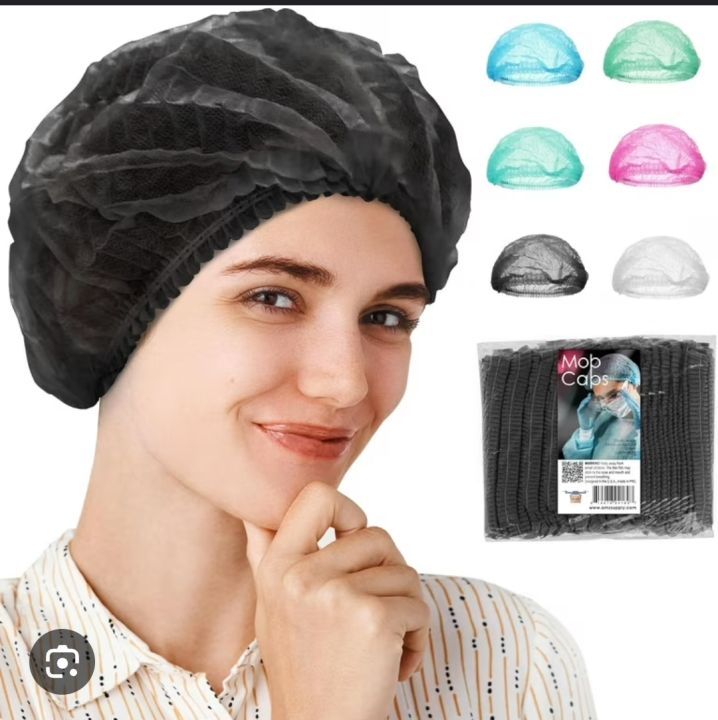 Black Surgical Disposable Hygienic Nurse Cap 100 pcs