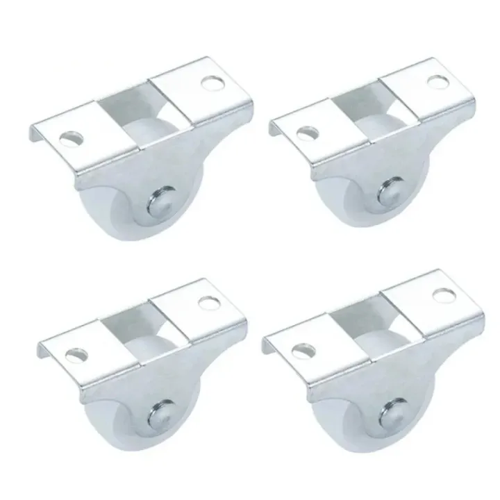 4/10/20Pcs%201Inch%20Caster%20White%20Rail%20Fixed%20Casters%20Small%20One-Way%20Wheel%20Strong%20Plastic%20Wheel%20Hardware%20Accessories%20Furniture%20Casters%20-%20Image%202