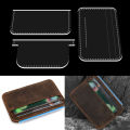 YOMDID 3PCS Mini Card Case Pocket Wallet Acrylic Making Template DIY Card Case Purse Acrylic Mold Leathercraft Stencil Supplies. 