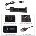 1 Slot Charger Rechargeable Lithium Battery for 16340 14500 18650 26650 3.7V Lithium Battery USB Fast Charge. 