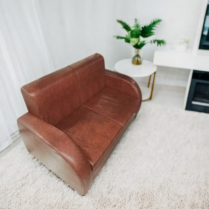 Artificial Leather Sofas 2 Seats - For Home/ Office Sofas red • Best quality particle Board imported from Malaysia