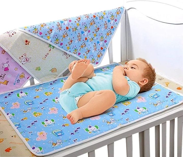 New Born Baby Plastic Waterproof Sheets Mats (Multi Colour)Big Size