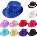 Jazz Hat Glitter Sequins Cowboy Caps Role Play Prop Performance Costume Women Men Shiny Beading Hats Dance Show Party Hip Hop. 